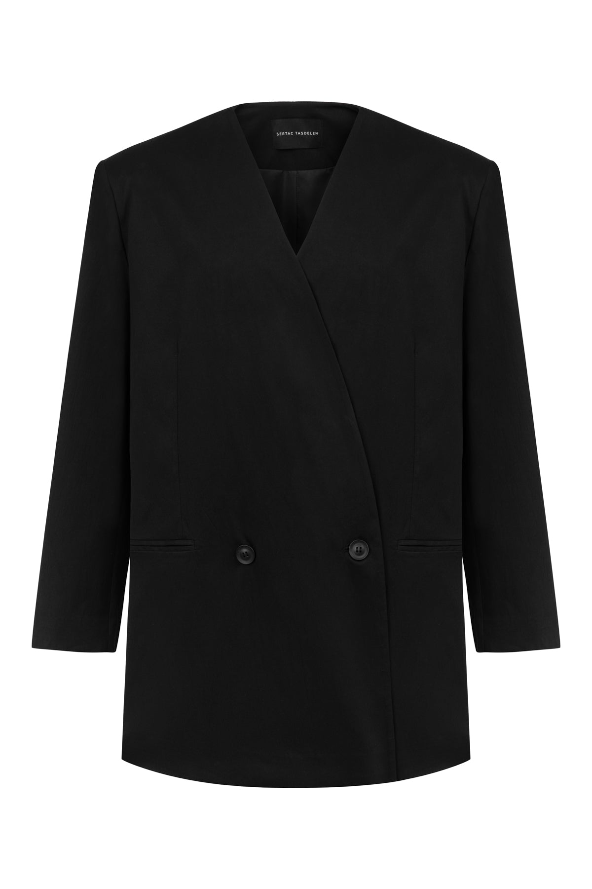 J 02 Collarless Double Breasted Jacket